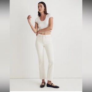 NWT Madewell Mid-Rise Kick Out‎ Crop Jeans in Vintage Canvas Size 27